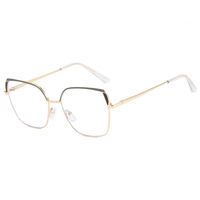 Lunettes de lecture anti-lumière bleue surdimensionnées en métal pour femmes, monture optique tendance pour l'extérieur, cadeau idéal