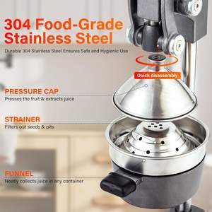 मैनुअल कास्ट आयरन स्टेनलेस स्टील वाणिज्यिक साइट्रस जूसर पेशेवर नींबू/नारंगी/अंगूर का निचोड़ पोर्टेबल आसान साफ - Product Image 4