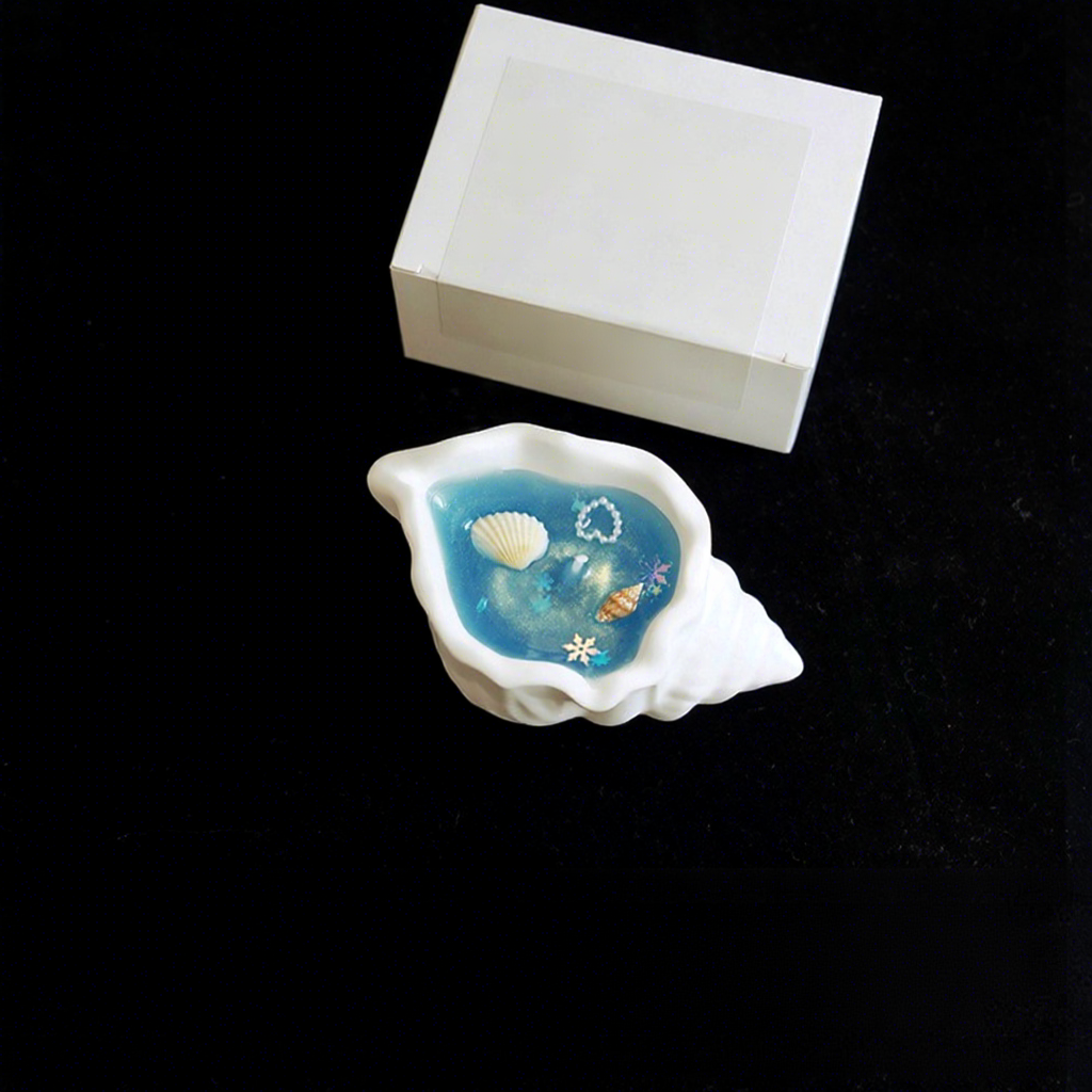 Bougie parfumée océan style conque bleue (parfum : océan d'été)