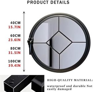 360 °   <span class=keywords><strong>Finestra</strong></span> Girevole per Capanno, Ricambio Rotondo in Lega di Alluminio per Casetta da Giardino e Casa, Oblò Circolare Durevole - Product Image 6