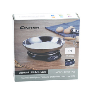 Báscula de cocina electrónica de alta precisión Veidt con bandeja de acero inoxidable en forma de tazón, ideal para repostería, modelo 14192-170B. - Product Image 6