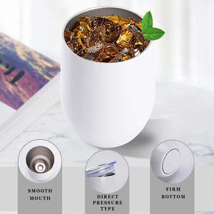 Vaso de vino de 12 oz con tapa, tazas de viaje de acero inoxidable sin tallo, taza de café con doble pared aislada, copas de vino aisladas para viaje - Product Image 5