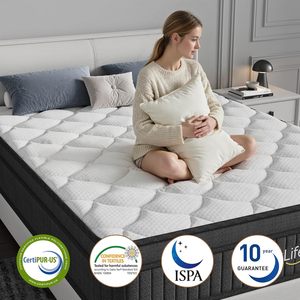 Colchón Híbrido Multicapa Moderno de Lujo de 12 Pulgadas |   Néctar de Cerdos |   Firmeza Media |   Transpirable y Fresco |   Aislamiento de Movimiento | - Product Image 3