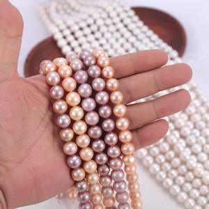 Perles de nacre d'eau douce naturelles fortes, de forme bouton, presque rondes, légèrement imparfaites, pour collier et bracelet faits main, disponibles immédiatement - Product Image 2