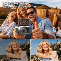 Appareil photo numérique Ausek 64MP 4K avec autofocus et 180 °   Caméras de vlog avec zoom 18x, écran rotatif et WiFi pour la photographie vidéo