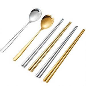 Ensemble de couverts de mariage en acier inoxydable 304 doré mat, cuillère, fourchette, couteau, collection de vaisselle de luxe - Product Image 1