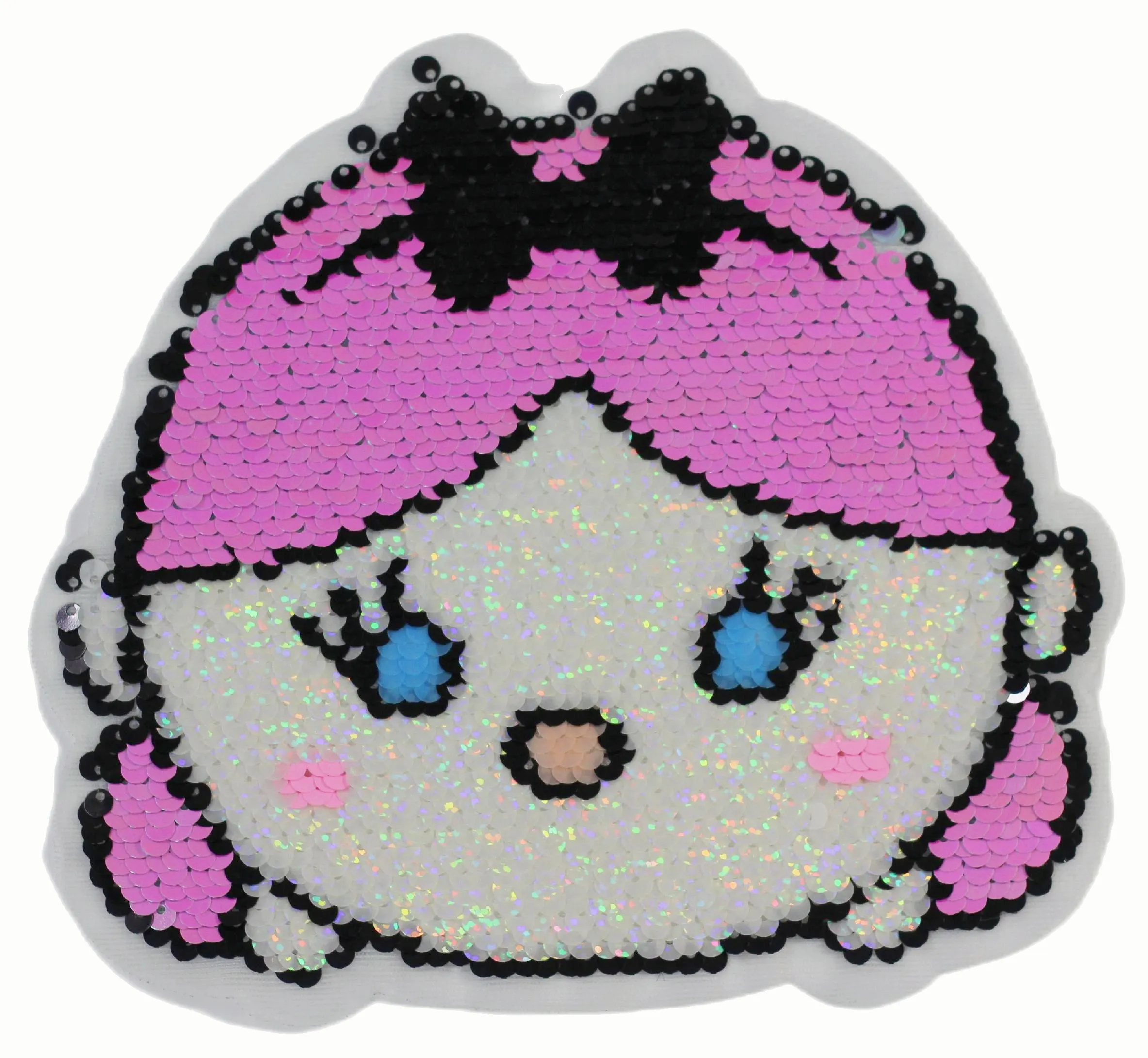 Garment Accessories Iron On Glitter Patches Customised Embroidery Girl Patches For Clothing