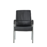 Fauteuil de direction moderne en cuir PU avec accoudoirs et base pivotante en acier pour bureaux, salles d'attente, conférences et réunions (vente en gros)