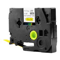 Grosir 11.7mm panas dapat menyusut HSE631 kabel tabung penanda Printer Transfer termal kompatibel Printer Label lebar 12mm