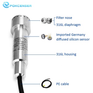 Capteur de niveau d'eau submersible pour <span class=keywords><strong>piscine</strong></span> et eaux usées Pokcenser OEM PWP415 RS485 Modbus 0-5V IP68 en acier inoxydable 316L haute précision - Product Image 4