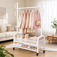 Séchoir à linge double mobile en métal de haute qualité pour balcon extérieur et salon, durable, autoportant, détachable, moderne