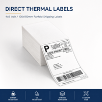 Kertas Label Printer Thermal Perekat 4x6 untuk Pengiriman untuk Supermarket