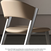 Chaise de salle à manger moderne à dossier haut en cuir, design nordique pour la maison, le bar, les restaurants en plein air et les tables d'hôtel