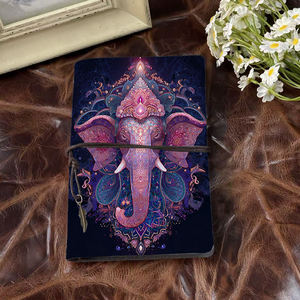 Cuaderno A6 Vintage hecho a mano con cierre de corbata, papel extraíble, regalo de <span class=keywords><strong>cumpleaños</strong></span> perfecto para el amigo del primo con Ganesh E adornado - Product Image 2