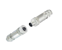Conector Circular BNC Industrial para Automoción, Resistente al Agua IP67, RF, M12, 4 Machos y Hembras, Carcasa Metálica, Conexión por Tornillo, YMYS, 230V, 4A