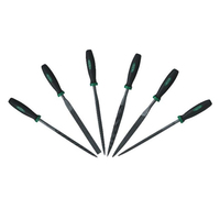 Râpe limes ensemble T12 main acier plat demi-rond rond acier 3 pièces bois caoutchouc poignée vert Triangle acier fichier Double coupe