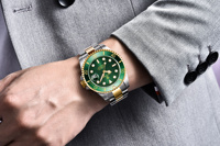 Reloj Automático de Acero Inoxidable para Hombre PAGANI Design PD-1639, Movimiento Japonés, Mecánico, Resistente al Agua, Reloj Green Water Ghost