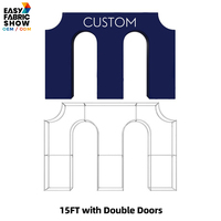 Support de toile de fond arqué 3D de style entrée avec triple porte pour événements de mariage, salons professionnels, activation de marque et décoration