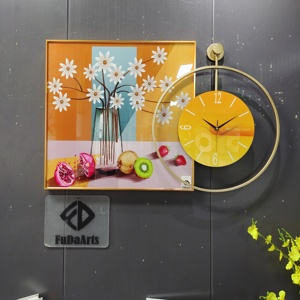 Reloj de Pared de Cristal Moderno <span class=keywords><strong>para</strong></span> Sala de Estar, con Acabado Metálico de Alto Brillo, 60+50CM, Silencioso, Personalizable, Dropshipping - Product Image 5