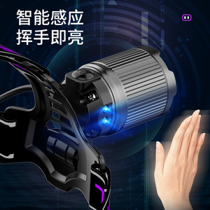 Headlight <b>Led</b> Rechargeable Battery White <b>Light</b> Outdoor Camping Headlamp With <b>Motion</b> <b>Sensor</b> - Product Image 2