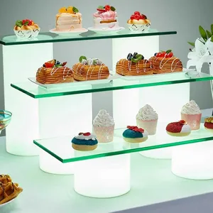 Présentoir de nourriture en acrylique personnalisé Cubes de buffet de restauration pour présentoir de nourriture Ensemble de contremarches en acrylique