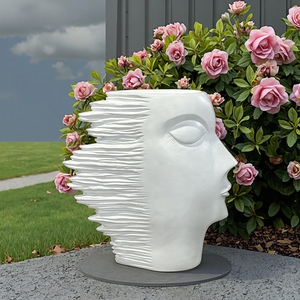Châu Âu Phong Cách Lớn Sợi Đất Sét Chậu Hoa Bình Khuôn Mặt Con Người Trồng Cho Nhà Và Vườn Cây Với Thiết Kế Độc Đáo - Product Image 3