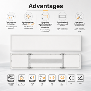 Plafonnier LED encastré 26-<span class=keywords><strong>32W</strong></span> 160lm/W 625x625 3CCT, design épuré, installation facile, garantie 7 ans, idéal pour supermarchés - Product Image 5