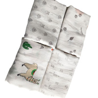 Couverture pour bébé en mousseline de coton biologique à motif floral, impression numérique personnalisée, certifiée OEKO-TEX, 200TC, respirante, anti-boulochage