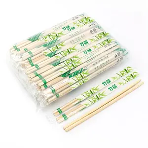 Sumpit bulat bambu sekali pakai kualitas tinggi Premium Logo kustom paket Opp bambu sekali pakai