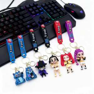 KPOP Custom 7.5cm PVC Keychain Featuring a Powerful Demon Hunting Female Team with Bold Colors and Factory Bulk Production