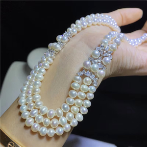 HIBRIDE elegante collana con perle di zircone cubiche lucide per le donne di moda gioielli personalizzati <span class=keywords><strong>accessori</strong></span> da sposa N-798 - Product Image 3