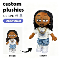 Peluche personnalisée de personnage de rappeur, poupée de culture urbaine personnalisée, certifiée CE CPC, marchandise musicale, cadeau de collection en coton