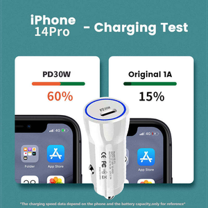 Cargador de Coche PD Superrápido de 30W de Fábrica, Puerto USB C Único, Carga Rápida, Adaptador Universal de Viaje para Coche - Product Image 6