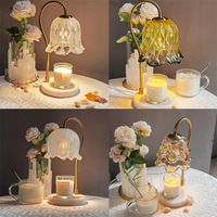 Lampe à cire parfumée avec abat-jour en verre, vente chaude, chauffe de l'intérieur vers l'extérieur avec 2 ampoules
