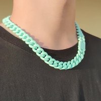 Collier chaîne cubaine en acier inoxydable épais plaqué or unisexe, bijoux de rappeur hip hop, tendance punk, idée cadeau HUIHAI 0200