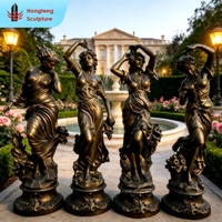 Sculpture en bronze personnalisée de figure humaine rétro classique, statue d'art vintage pour l'aménagement paysager extérieur et les événements.
