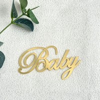 Oh Baby Tortendekoration - Goldene Acryl-Babyparty-Kuchendekoration für Geschlechtsoffenbarungsparty/Baby-Fotorequisiten Party-Fotodekorationen
