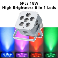 Offre Spéciale Uplights 6PCs * 18W RGBWAUv 6in1 mariage Dj produits batterie sans fil DMX WiFi Led Par lumière projecteurs scène Uplights