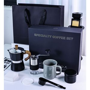 Ensemble de cafetière spécialisée 3 tasses avec poignée en bois pour la maison, le bureau, coffret cadeau - Product Image 2