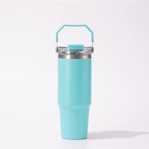 Insulated Grip Handle Car <b>Travel</b> Tumbler 20oz 30oz Double Wall <b>Mug</b> Lid <b>Straw</b> Anti-Slip for Daily Use - Product Image 1