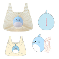 Sac de courses pliable personnalisé en peluche Panda, porte-clés, sac fourre-tout réutilisable écologique, sac d'épicerie portable motif animal de dessin animé, OEM