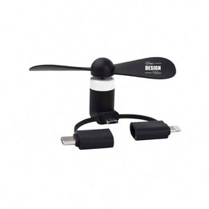 พัดลมมินิ USB แบบกำหนดเองได้ สำหรับสมาร์ทโฟน Android Type-C และ Apple-3-in-1 ใช้ระบายความร้อนและเป็นของขวัญส่งเสริมการขาย ผลิตจากวัสดุ ABS - Product Image 1