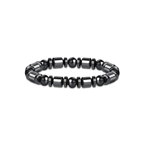 Braccialetto di ematite nera a magneti elastici energetici <span class=keywords><strong>bracciale</strong></span> con perline in pietra di cristallo naturale gemma di ematite magnete elasticizzato <span class=keywords><strong>bracciale</strong></span> - Product Image 2