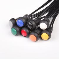 Interrupteur à bouton-poussoir Toowei Horn A4126 2 broches Mini interrupteur 12 mm 250 V 3 A Étanche Momentané Depuis le réinitialisation Non verrouillable