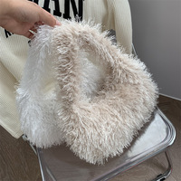 Sacs à main de créateur en fausse fourrure moelleuse couleur bonbon, doux et chauds, style urbain quatre saisons pour femmes par Libi