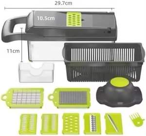 Juego de 15 Utensilios de Cocina Multifuncionales, Picador de Verduras de Plástico, Cortador Manual de Verduras, Rebanador de Frutas y Patatas, Rallador - Product Image 2
