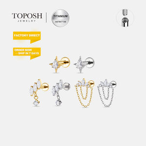 टोपश गर्म बिक्री f136 मिश्र धातु सोने की प्लेटेड विंटेज पेट बटन नवल क्रिस्टल गैरेज - Product Image 2