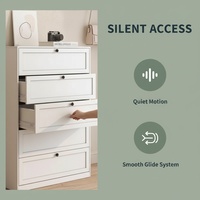 Commode de rangement en acier à 5 tiroirs |   Armoire de chambre moderne et minimaliste, haute capacité, écologique, durable, structure KD, silencieuse pour la maison