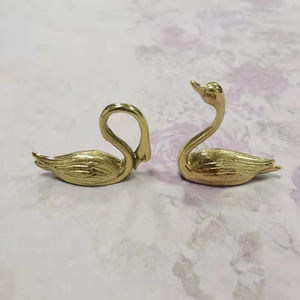 Koppalive الصلبة النحاس قليلا مقبض البجعة مقبض الأثاث الأجهزة الديكور الحيوان درج مجلس الوزراء البجعة المقابض - Product Image 6