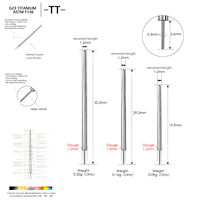 Accessoires de piercing corporel en titane ASTM F136 - TT - 16G plaqué or, tige conique à insertion pour piercing du nez, de l'oreille et du nombril